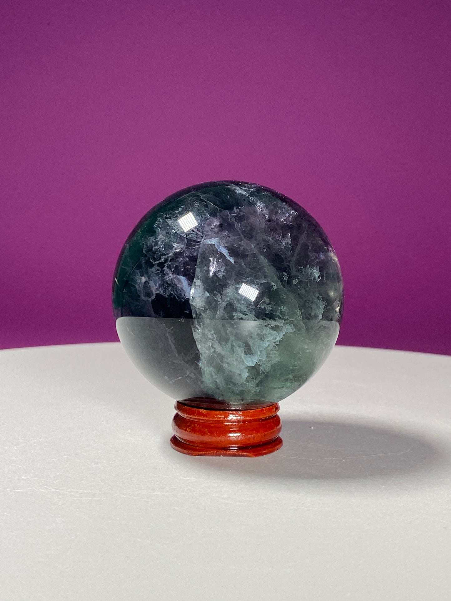 Fluorite Sphere (Includes Wood Stand)