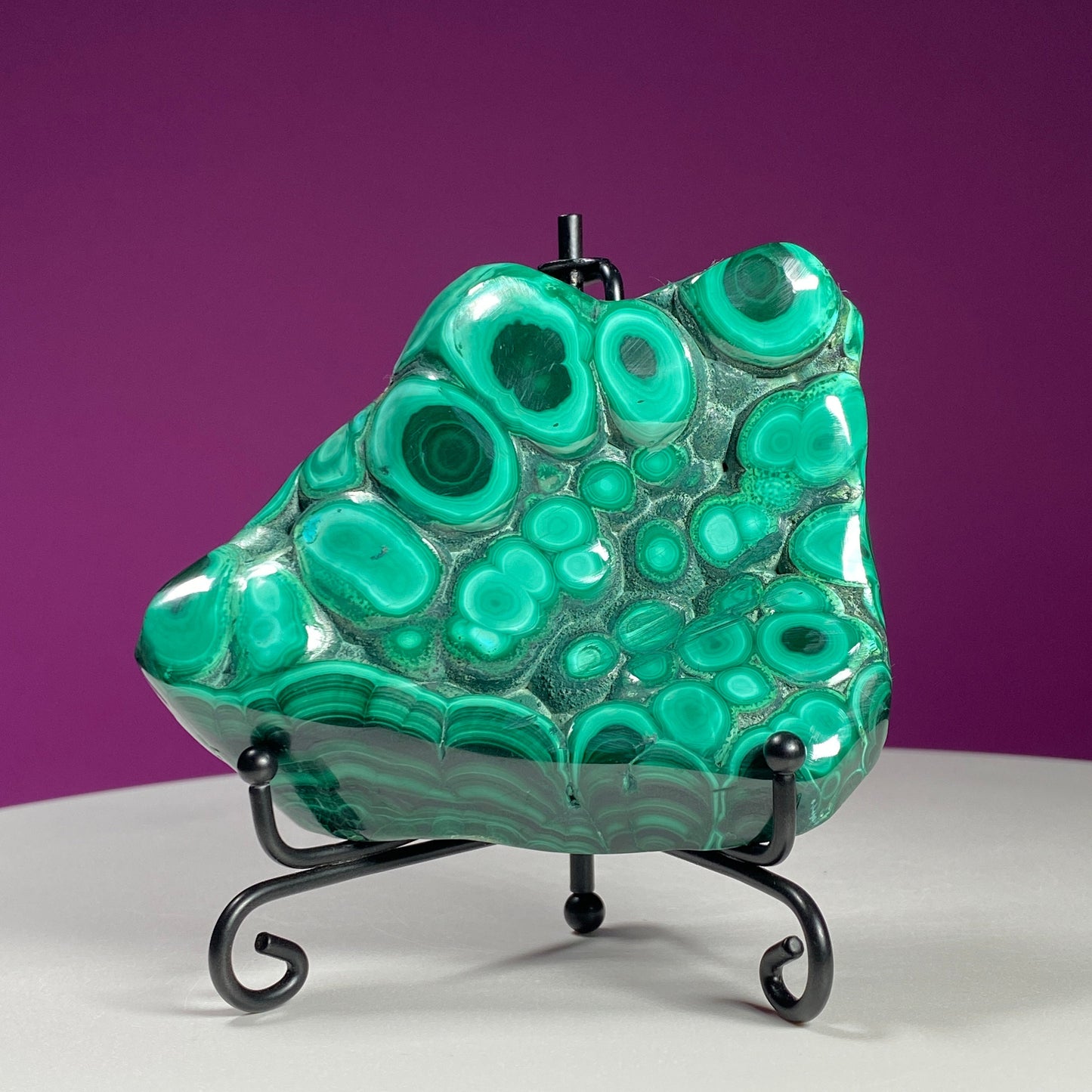 Malachite Free Form (Includes Black Metal Stand)