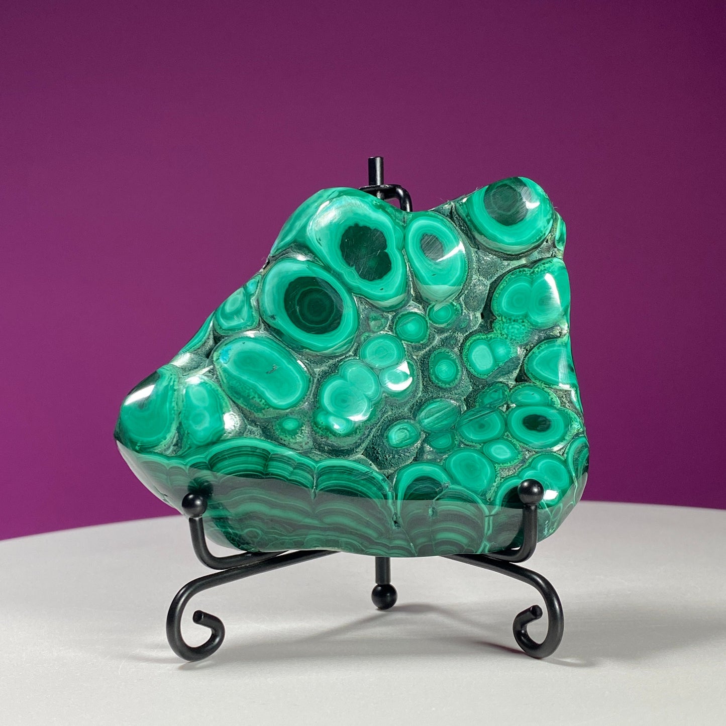 Malachite Free Form (Includes Black Metal Stand)