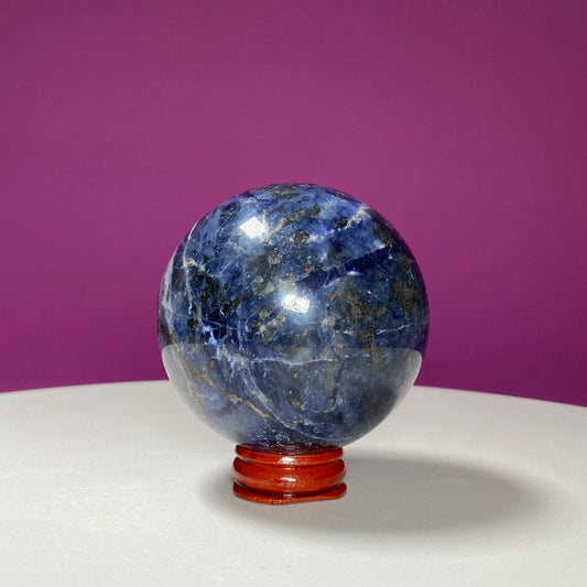 Sodalite Sphere (Includes Wood Stand)