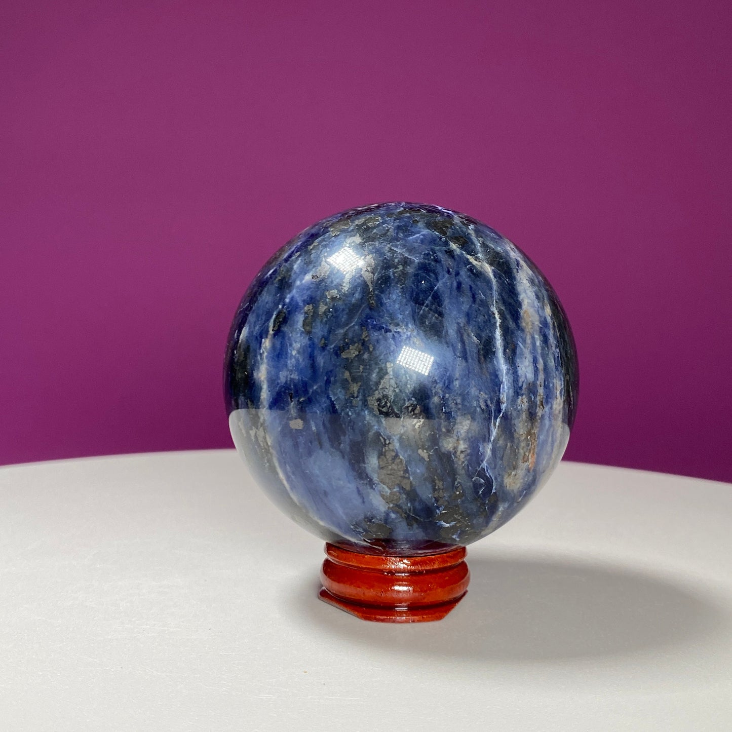 Sodalite Sphere (Includes Wood Stand)