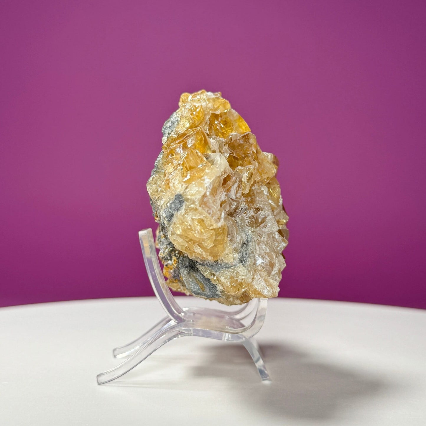 Yellow Calcite (Fujian, China), (Includes Acrylic Stand)