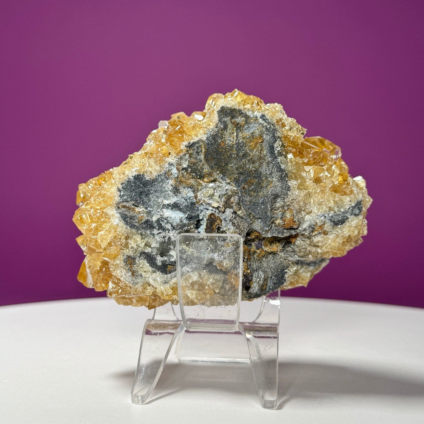 Yellow Calcite (Fujian, China), (Includes Acrylic Stand)