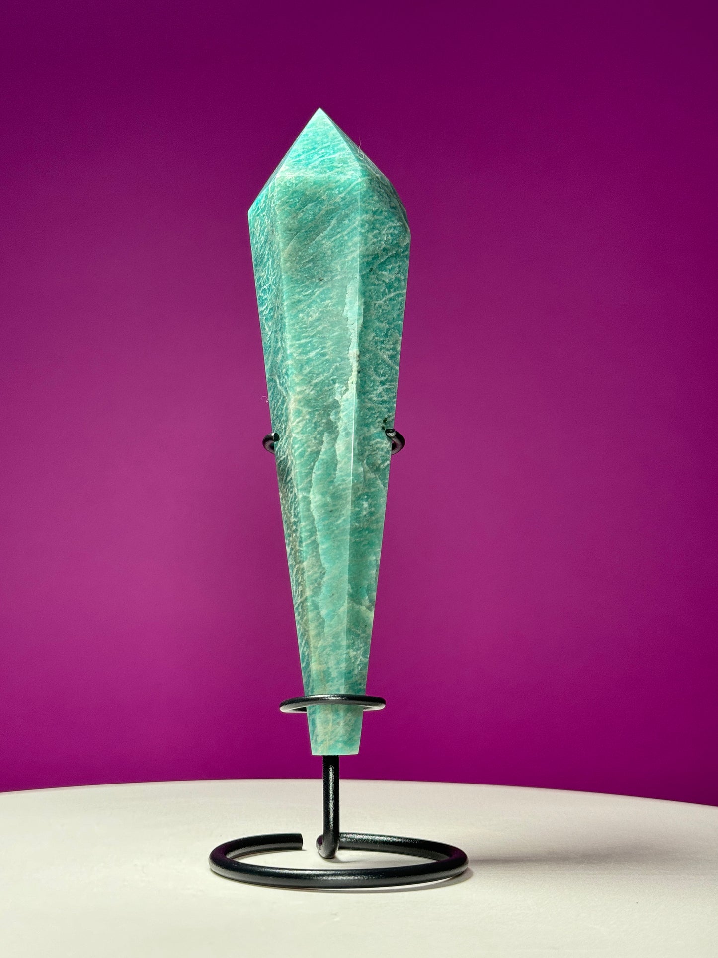 Amazonite Scepter (Includes Black Metal Stand)